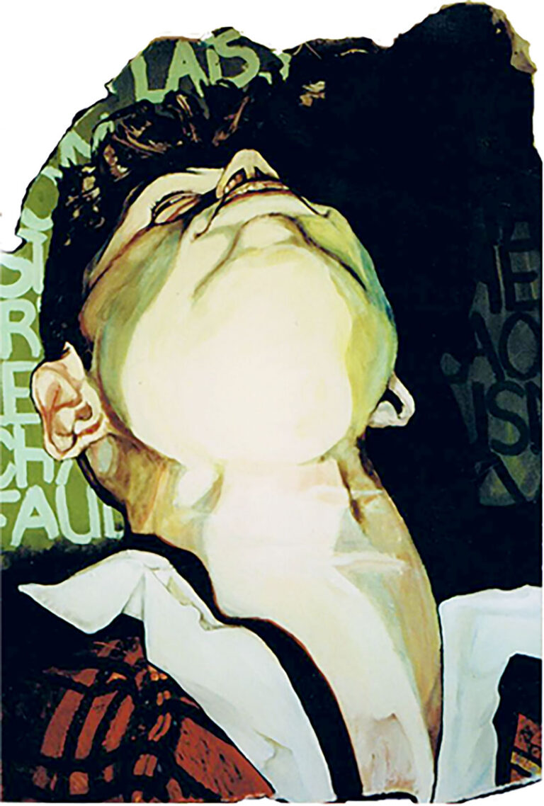 Auto portrait > techniques mixtes sur affiche arrachée > 150 x 130 cm > 1986