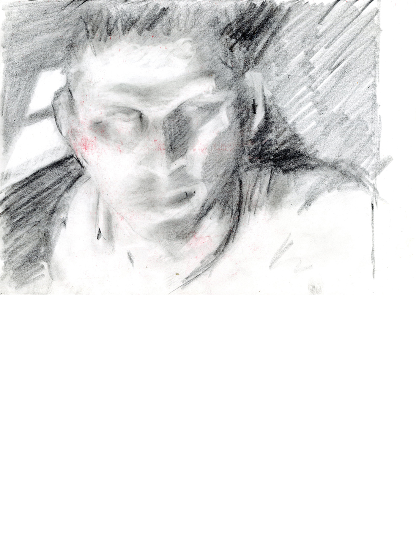 autoportrait > crayon sur papier